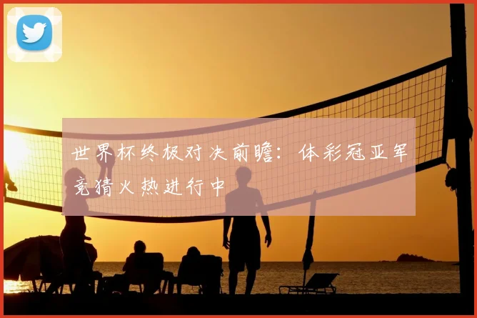 世界杯终极对决前瞻：体彩冠亚军竞猜火热进行中